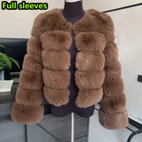 Elegant Winter Faux Fox Fur Crop Jacket