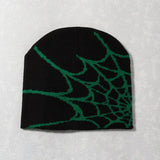 Spider Embroidered Knit Beanie – Y2K Winter Hat