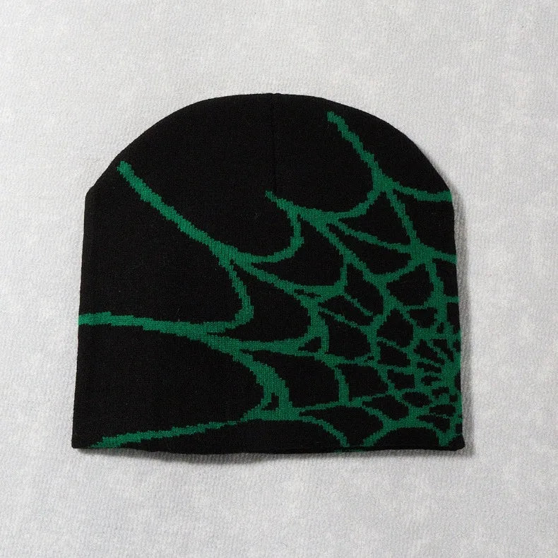 Spider Embroidered Knit Beanie – Y2K Winter Hat