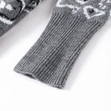 Vintage-Style Printed Knit Cardigan