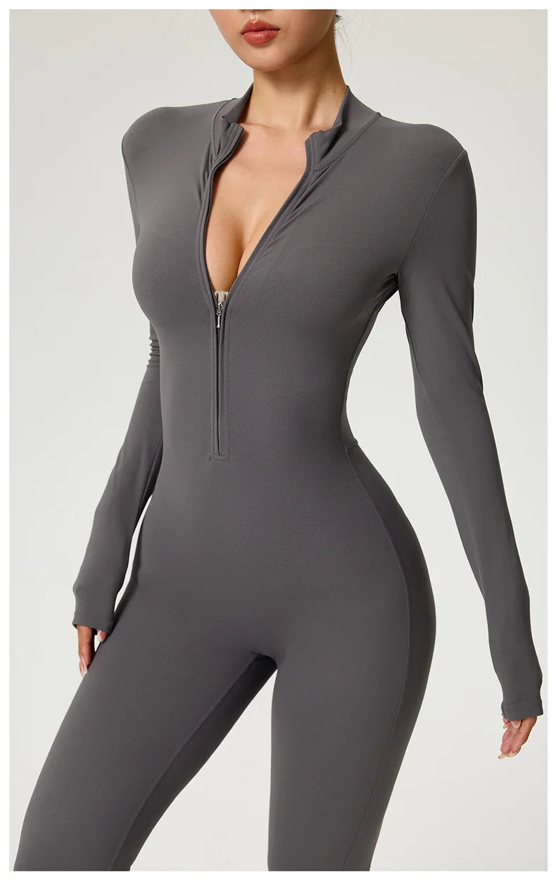 High-Performance Long Sleeve Yoga Jumpsuit