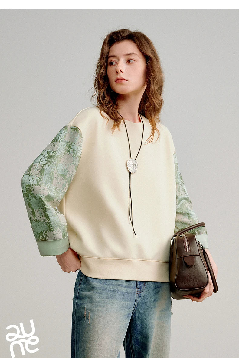 Women's Layered-Look Patchwork Sweatshirt