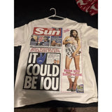 Y2K Gothic Letter Graphic Oversized Tee