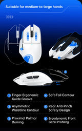 ATTACK SHARK V6  Wireless Gaming Superlight Mouse with RGB Magnetic Charging Dock,PAW3311 Sensor,Macro Gaming Mouse