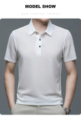 Men's Ice Silk Polo Shirt – Breathable Smart Casual Tee