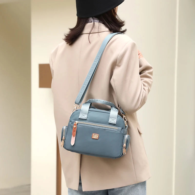 High Quality Fabric Women Shoulder Bag Pretty Style Gilrs Shopping Messenger Bag Fashion Casual Double Layers Women Handbag