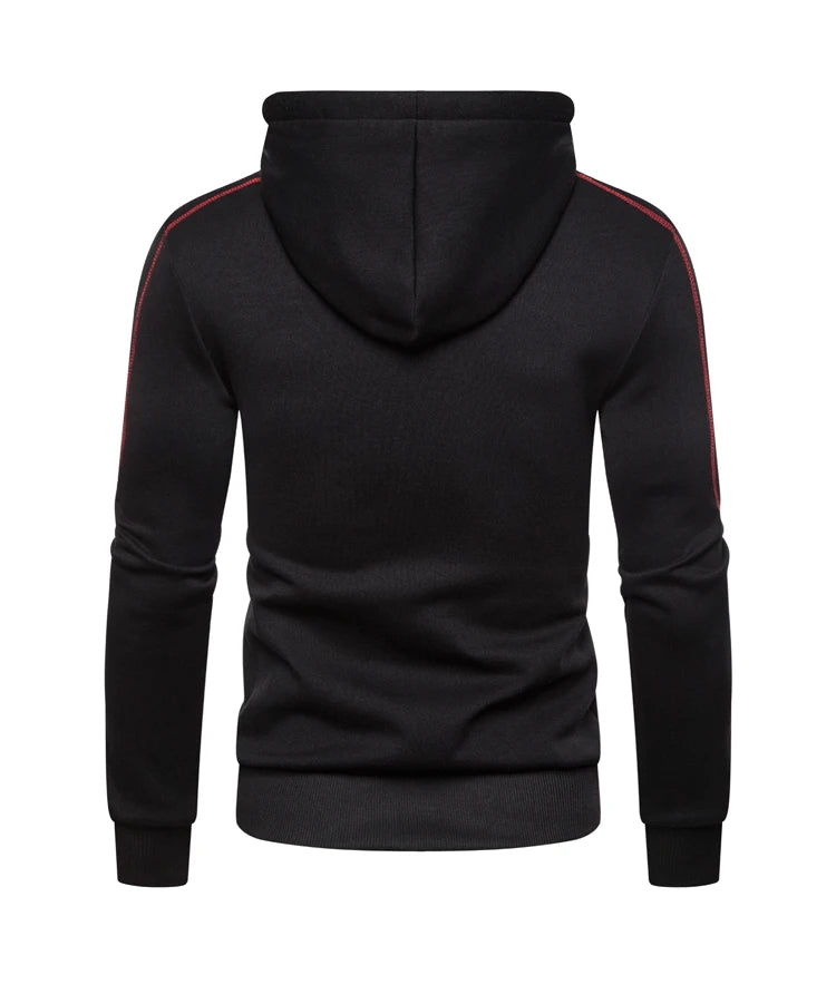 Men's Color Block Fleece Zip-Up Hoodie
