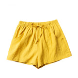 High-Waisted Linen-Style Bow Sash Shorts