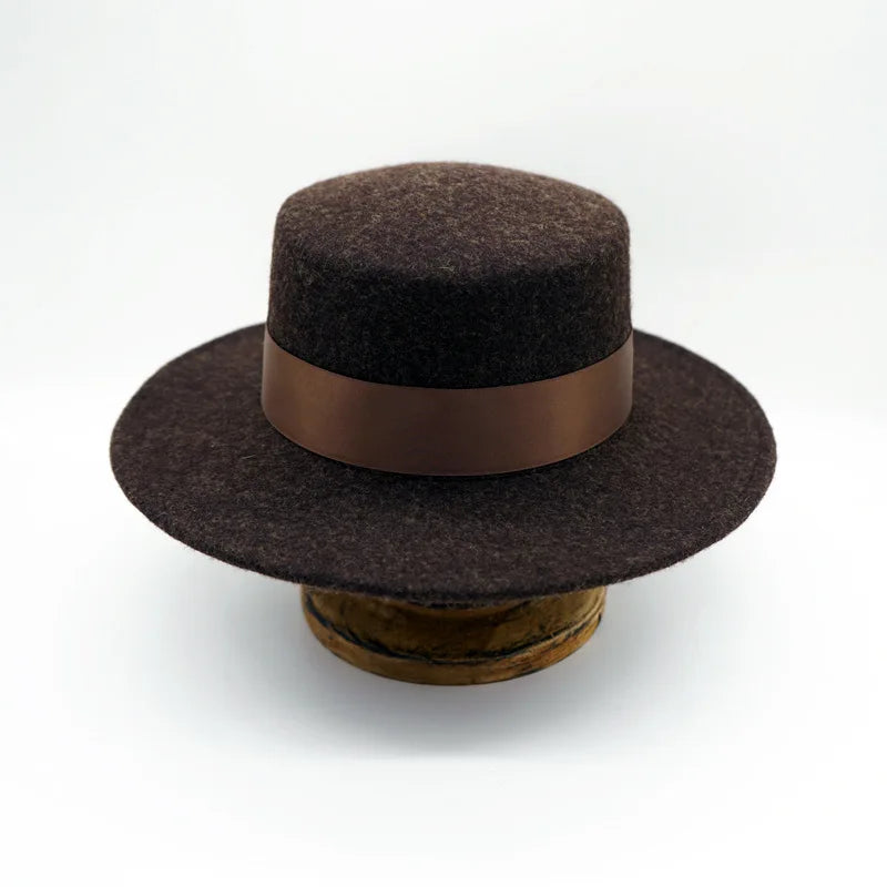 Wool Felt Fedora & Boater Hat – Wide Brim, Unisex
