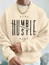 Stay Humble Hustle Hard Printing Mens Hoodie Autumn Fleece Warm Sweatshirts Casual Loose Crewneck Hooded Sports Male Clothes