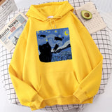 Starry Cat Night Fleece Hoodie