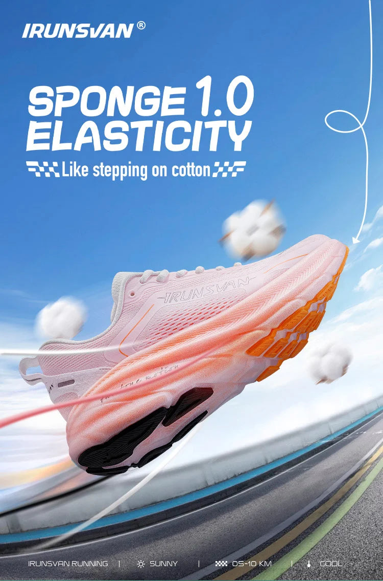 Irunsvan Qfeng1.0 Dual-color Dual-density Carbon Plated Running Shoes Shock-absorbing Lightweight Men's Water-repellent Sports