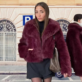 Gradient Faux Fox Fur Overcoat