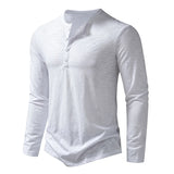 Men's Cotton Henley Long Sleeve Shirt