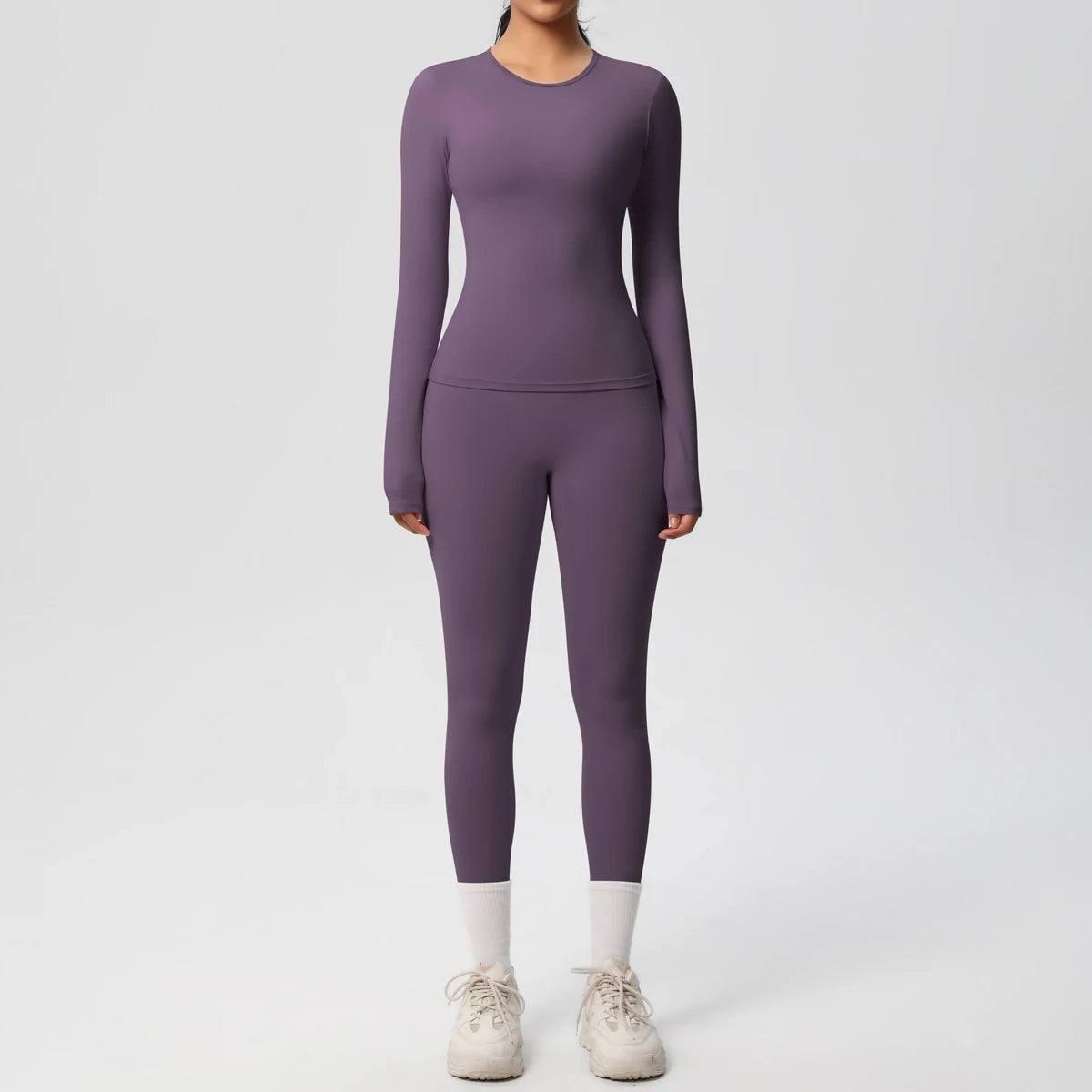 2 PCS Sportswear Yoga Set Gym Clothes Yoga Suits For Women Fitness Set Tracksuits Sports Long Sleeve Crop Top Gym Leggings