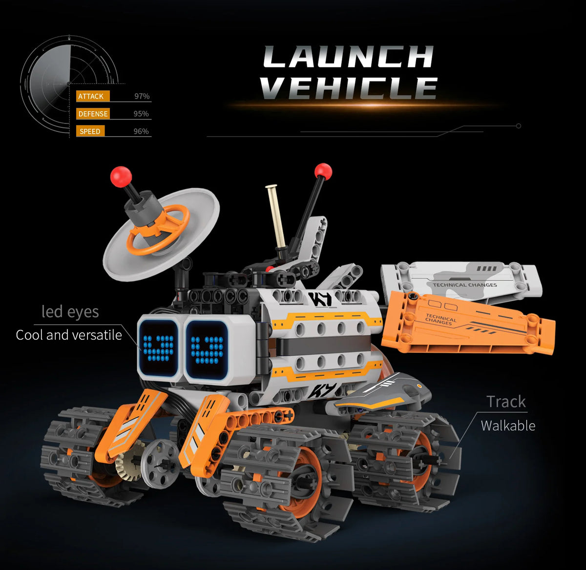 Digital display 5-in-1 transformable robot model assembly, remote control robot building blocks toy, children's toy gift