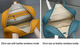 Genuine Leather Bowling Bag for Women, Top Layer Cowhide Handbag, Large Capacity Top Handle Bag, Small & Large Size