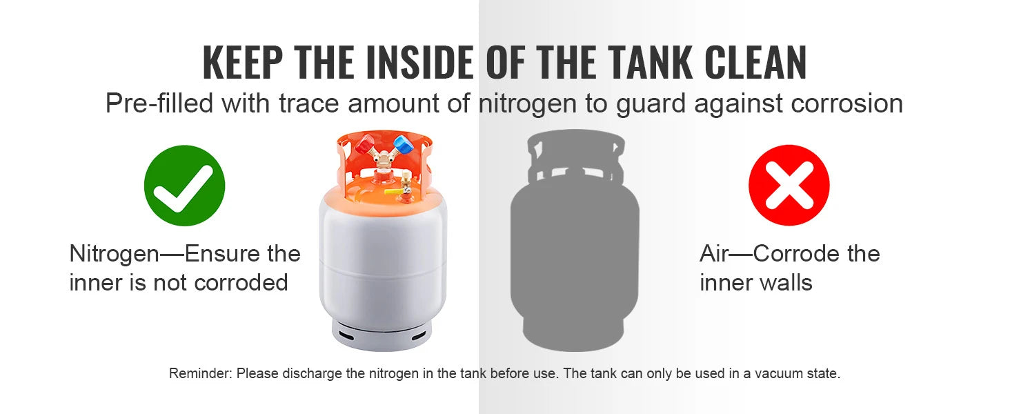 SucceBuy 30 lb Refrigerant Recovery Tank 400 psi Portable Cylinder Tank with Y-Valve for Liquid/Vapor Recovery Can for R22/R134A