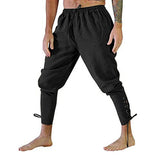 Pirate Pant Viking Costume for Men Renaissance Medieval Pants Drawstring Shorts Halloween Costume Adult Cosplay