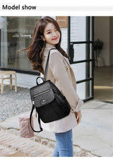 Women's Leather Backpack with Organizer Pockets