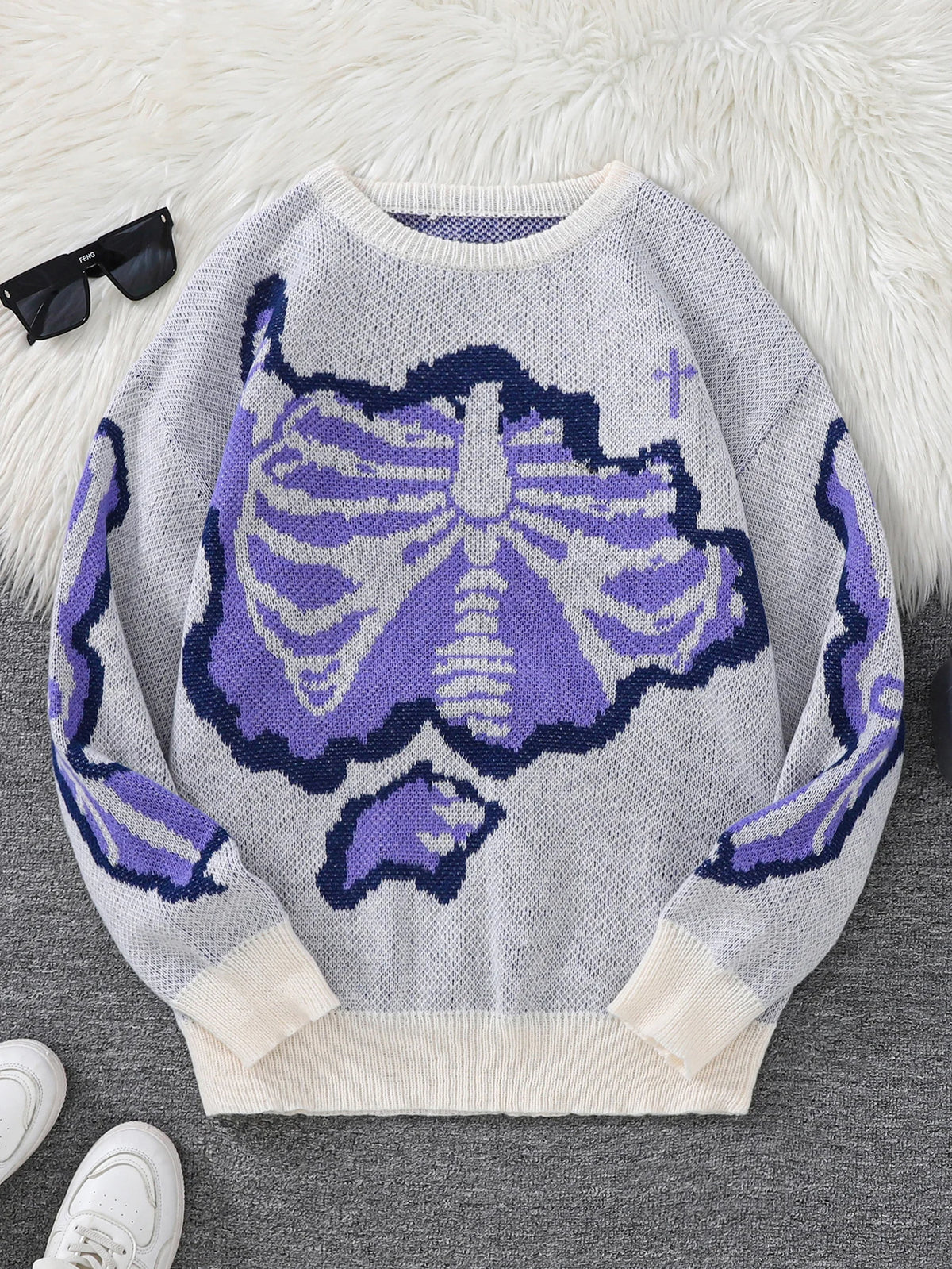 Men's Butterfly Jacquard Knit Sweater