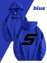 Red Snapon Hooded Sweatshirt Casual Long Sleeve Pullover100% Polyester Knit Fabric All-Season Warm Hoodie with Drawstring