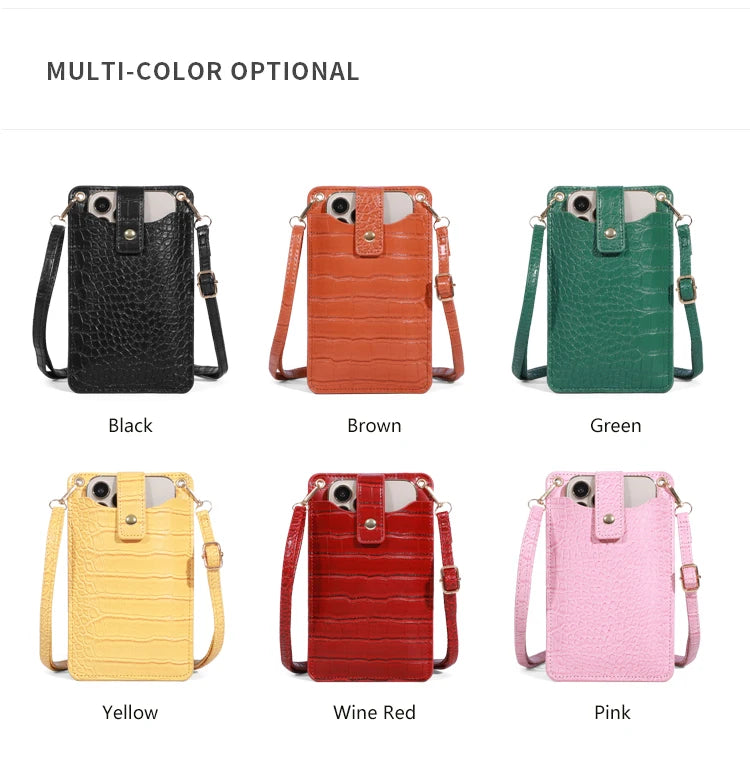 Women Mini Bag PU Leather Crossbody Purse Wallet Shoulder Pouch Mobile Phone Bag