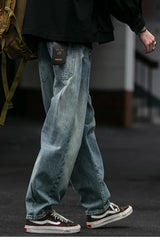 Men's Loose Fit Denim Cargo Jeans