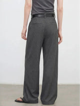 Women's Herringbone Wide-Leg Office Trousers