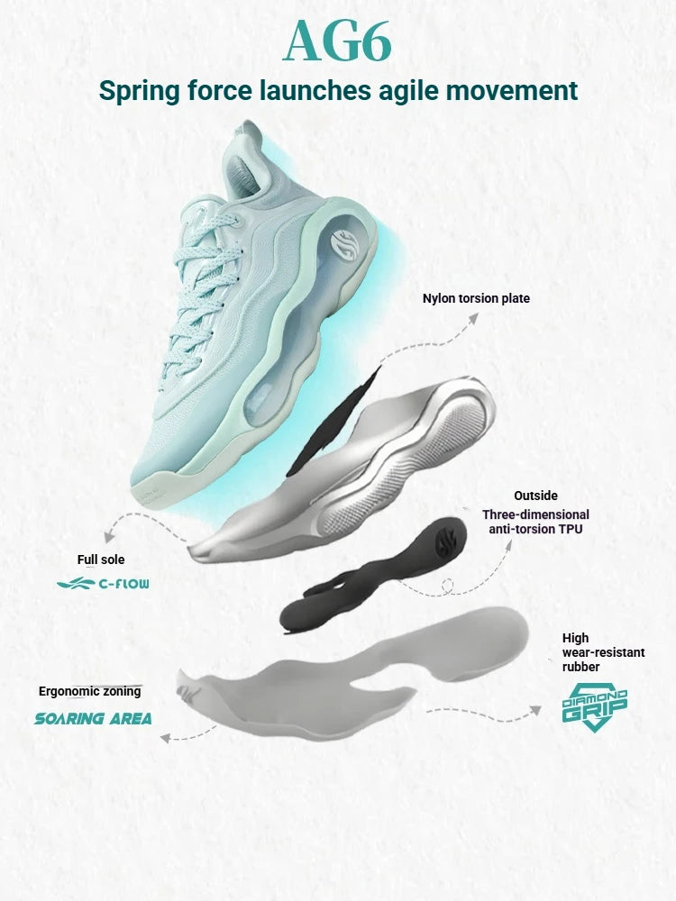 361 Degrees AG 6 Aaron Gordon Men Basketball Shoes New Professional Shock-absorbing Wear-resistant Male Sneakers 572611102