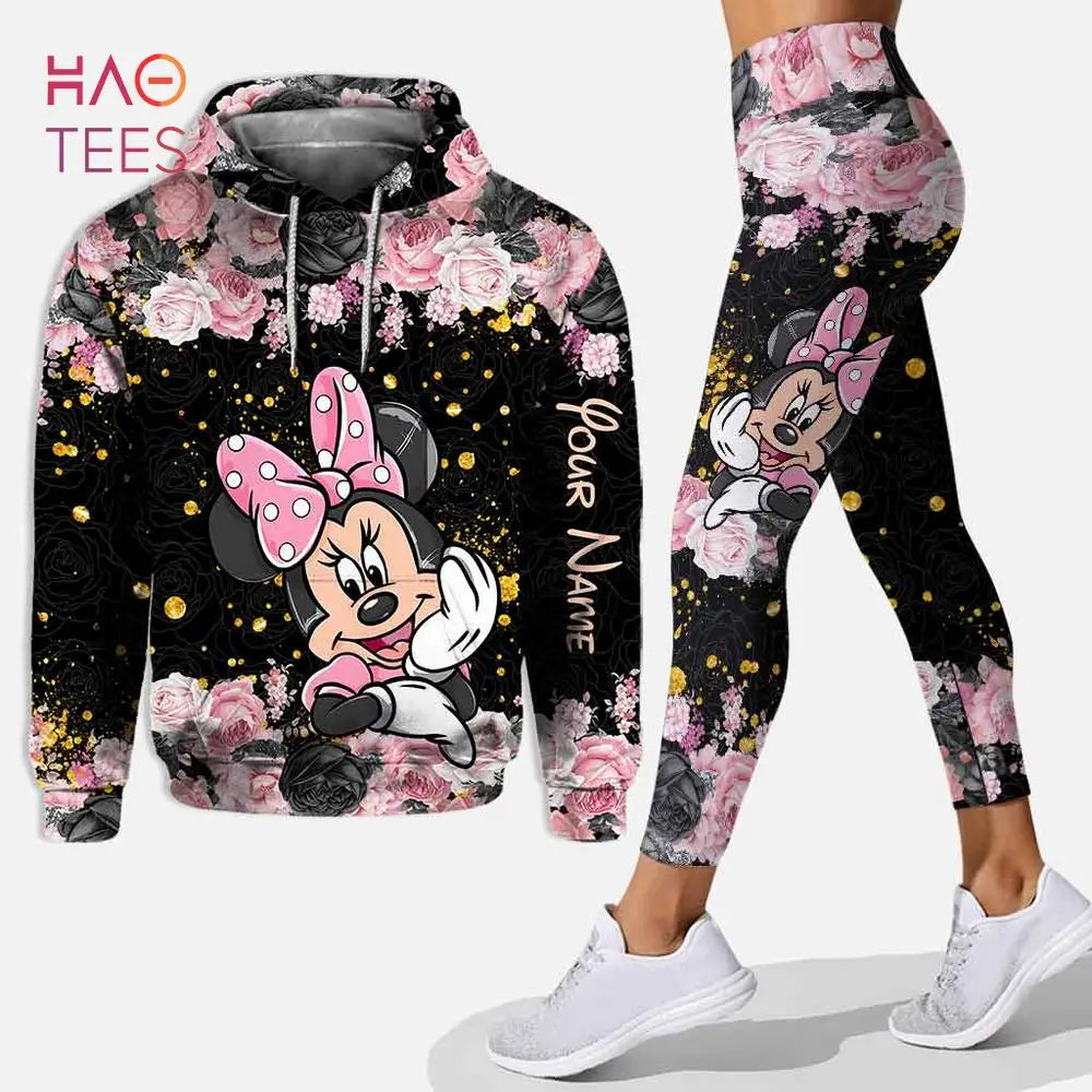 Disney Mickey & Minnie Mouse Hoodie & Leggings Set | Women's Athletic Tracksuit