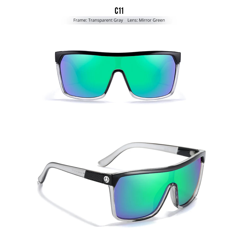 KDEAM One-piece Shape Men Sunglasses Polarized Elastic Paint Surface Sun Glasses Women Suitable Long-lasting Goggles Cat.3