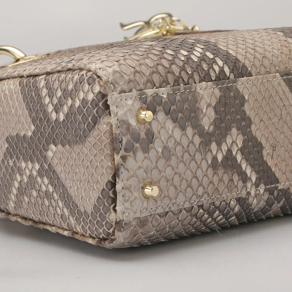 Women's Genuine Leather Snakeskin Crossbody Shoulder Bag