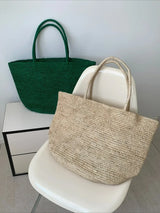 Fashionable Natural Rafia Grass Hand-woven Bag, Large Capacity, Lightweight, Versatile, Suitable for Daily Use, Women's Handbag