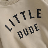 Toddler Boy "Little Dude" 2-Piece Fall/Winter Outfit | Long Sleeve Sweatshirt & Pants Set
