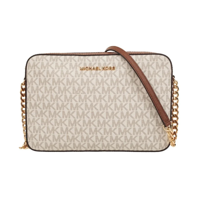 Michael Kors Ole Jet Set Item Large Women'S Pvc With Leather Single Shoulder Crossbody Bag Small Square