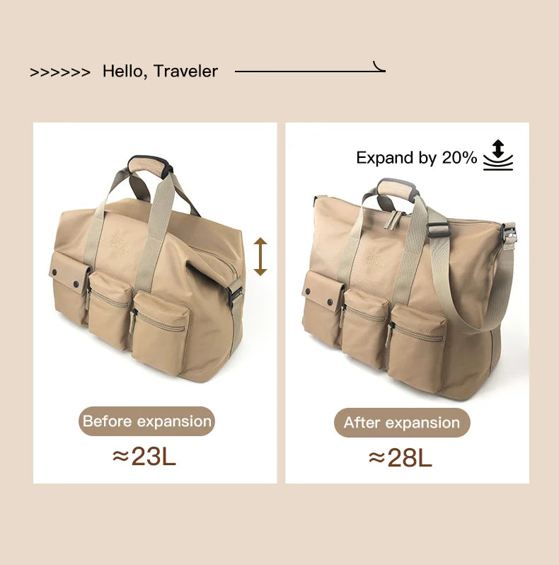 Flower Princess Traveler's Short Distance Travel Bag Crossbody Large Capacity Multi Layer Fashion Luggage Bag for Men and Women