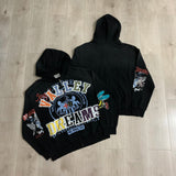 Streetwear Patchwork Letter Embroidery Zipper Terry Hooded Hoodie for Men Distressed Hole Cardigan Sweatshirt Jacket Oversized