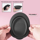 USA-Made Silicone Makeup Brush Cleaner Pad & Foldable Cleaning Bowl
