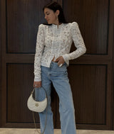 2026 Summer Lace Printed Shirts Tops Female Hollow Out Fashion Commute Vintage See-Through Blouse Women's Lace Shrug Shirts New