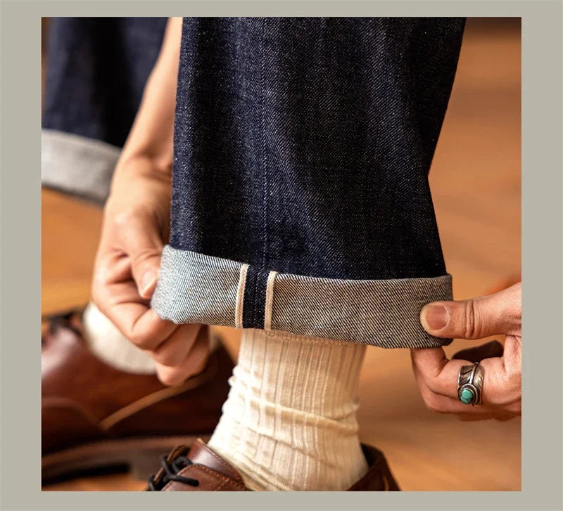 Vintage High-Rise Selvedge Denim Jeans for Men | 14oz