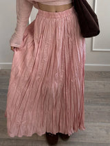 Women's Pleated Maxi Skirt – Elegant A-Line Beach Style