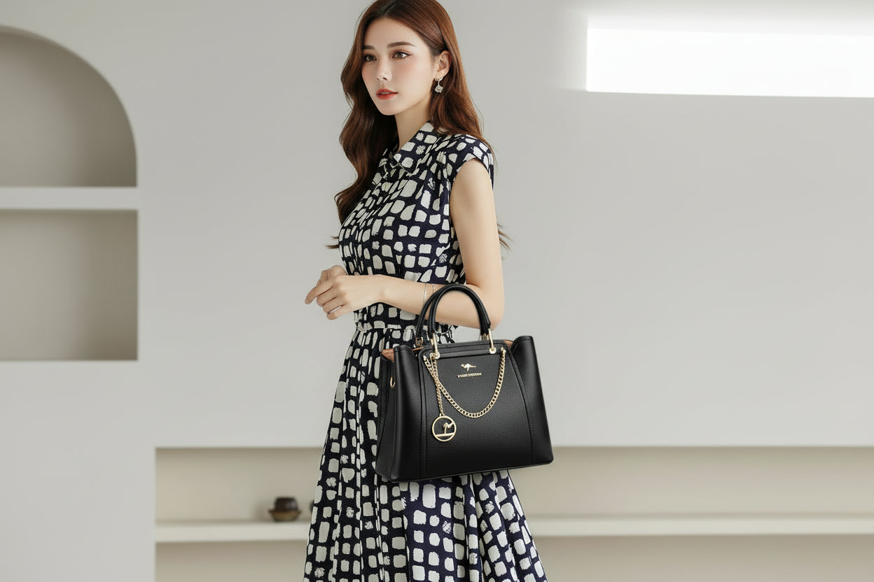 Luxury Triple-Layer Leather Tote & Crossbody