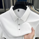 Men's Striped Polo Shirt – Breathable Summer Style