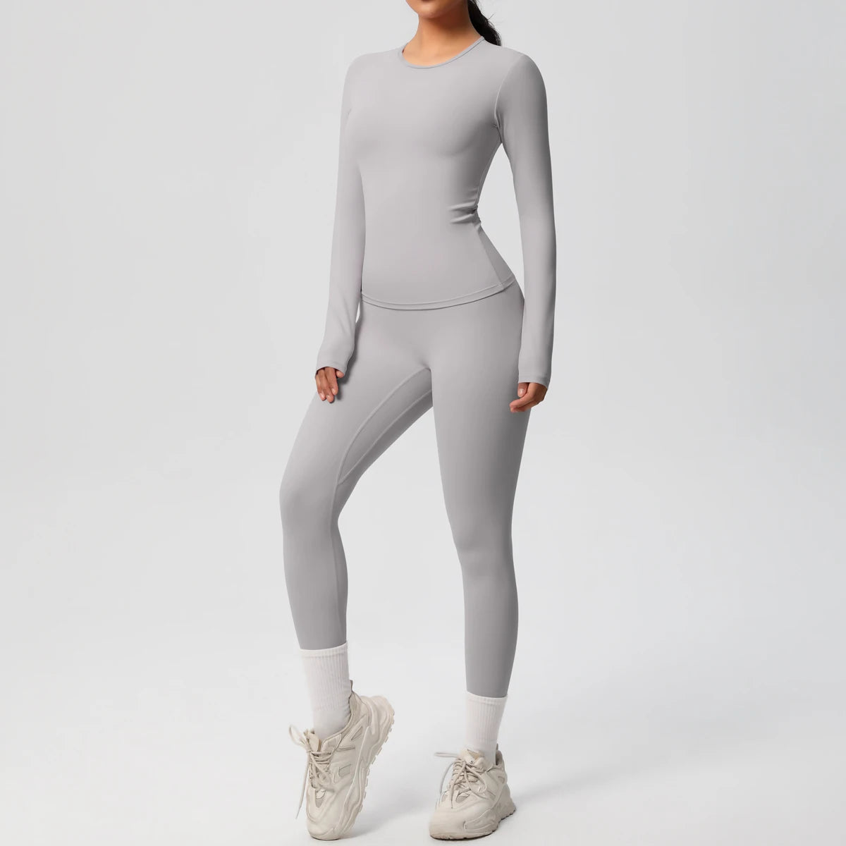2 PCS Sportswear Yoga Set Gym Clothes Yoga Suits For Women Fitness Set Tracksuits Sports Long Sleeve Crop Top Gym Leggings