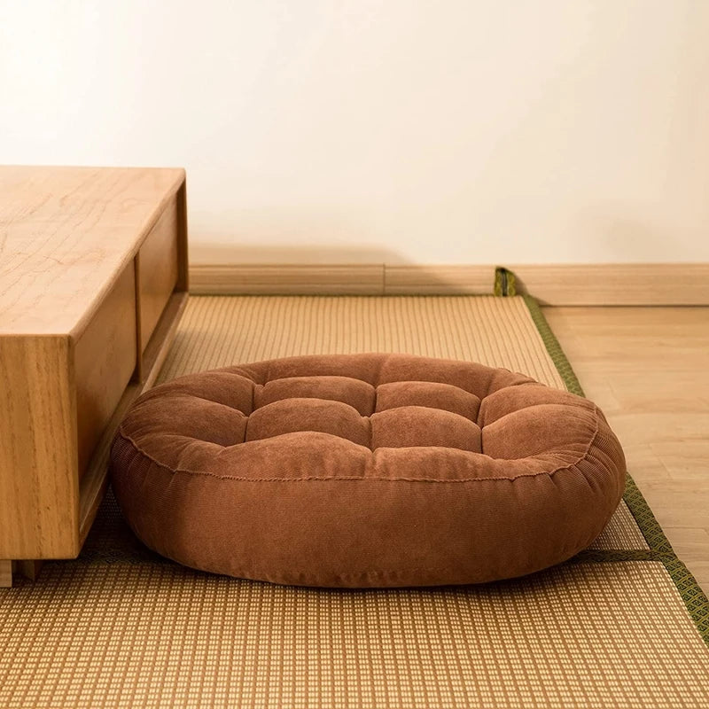 Round Floor Cushion Seating for Adults,Tufted Thick Meditation Cushion for Floor Seating Yoga Living Room Office