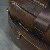 Luufan Genuine Leather Men's Business Handbag 15" Laptop Briefcase Bag Male A4 Document Shoulder Message Computer Bag Work Tote