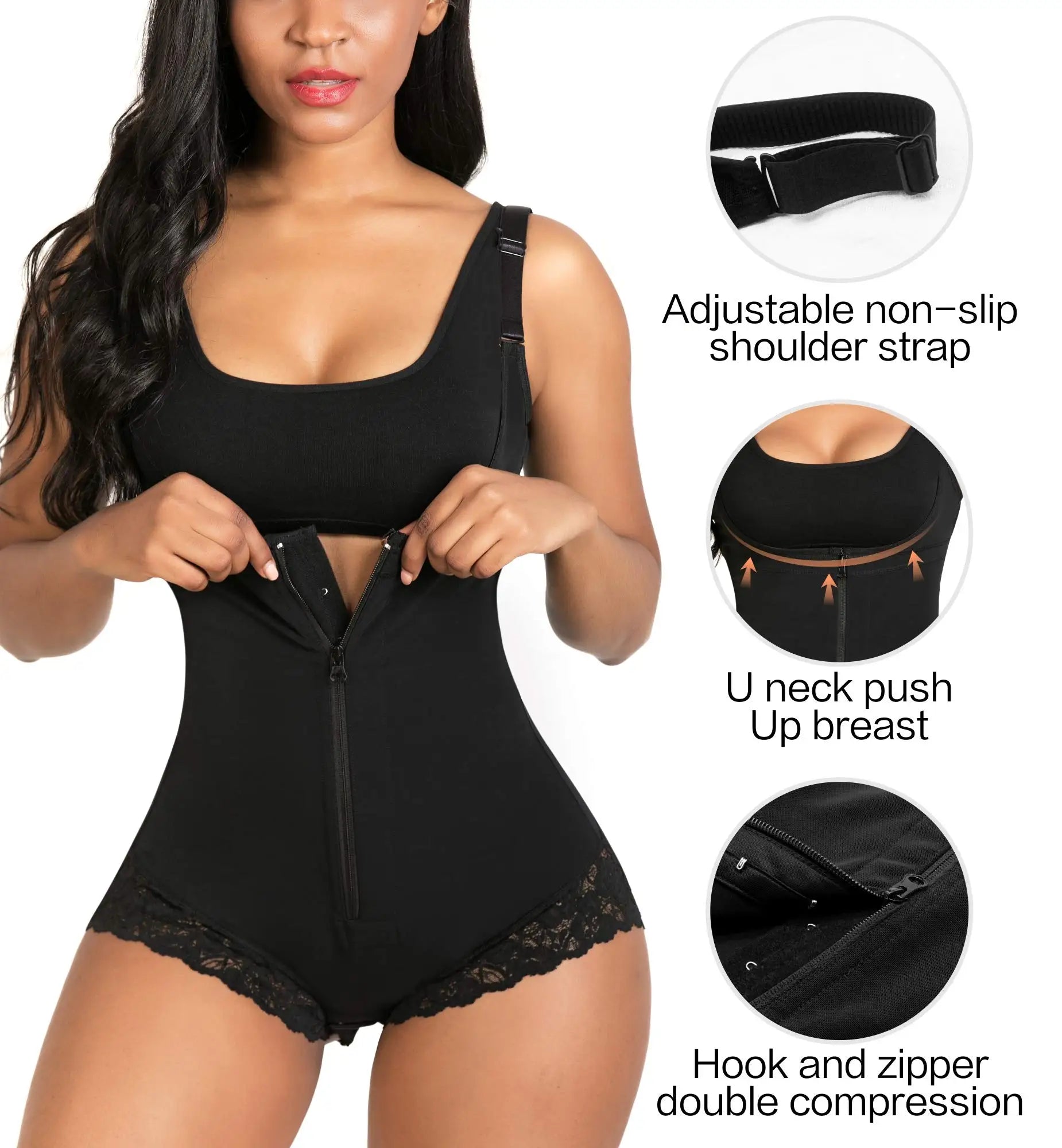 USA-Made Colombian Body Shaper | Lace Tummy Control Bodysuit & Waist Traine