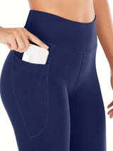 High-Waisted Flare Yoga Pants with Pockets