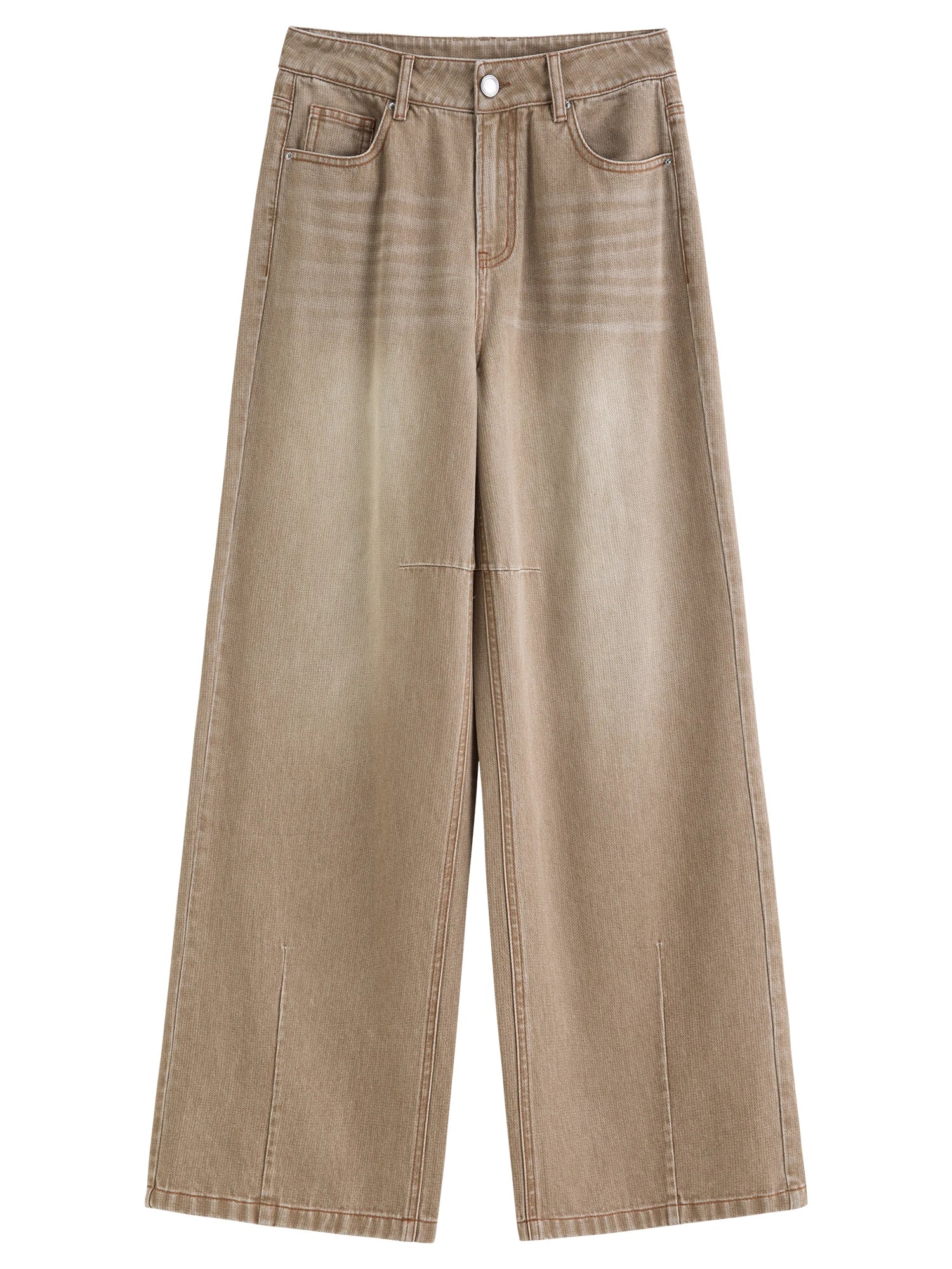 DUSHU High-Waist Straight Leg Jeans | Retro Washed Denim